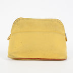 Hermes Bolide Pouch 20 Mini Yellow Cotton Canvas Cosmetic Pouch Used 07E24495009
