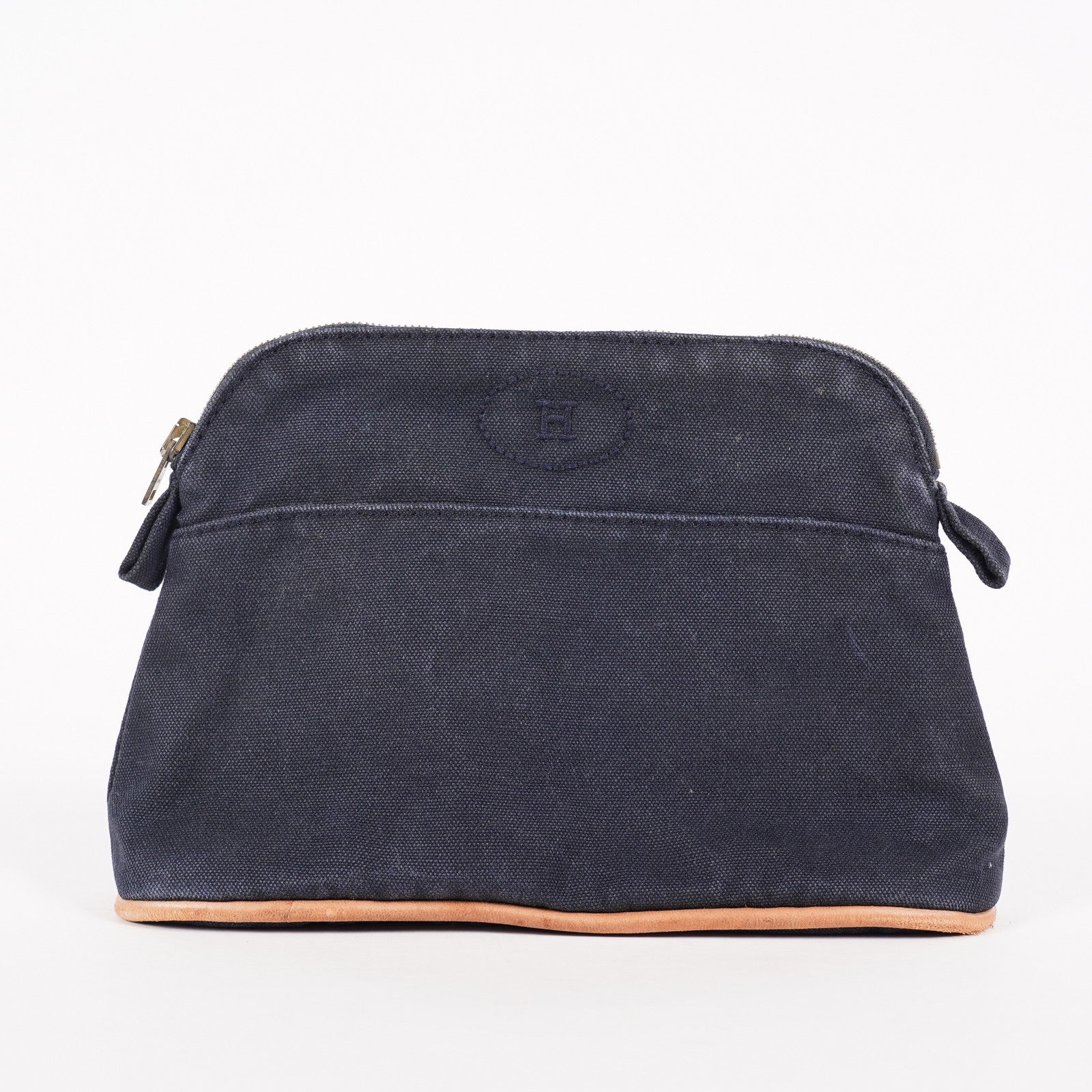 Authentic HERMES Bolide Pouch PM Canvas Black 06E01605027