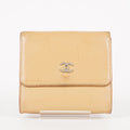 AUTHENTIC Chanel VINTAGE Beige Sevruga Compact Wallet 05E561045016