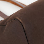 HERMES Herbag Cabas PM Brown Canvas & Leather Tote Bag Used Vintage 07A185720031