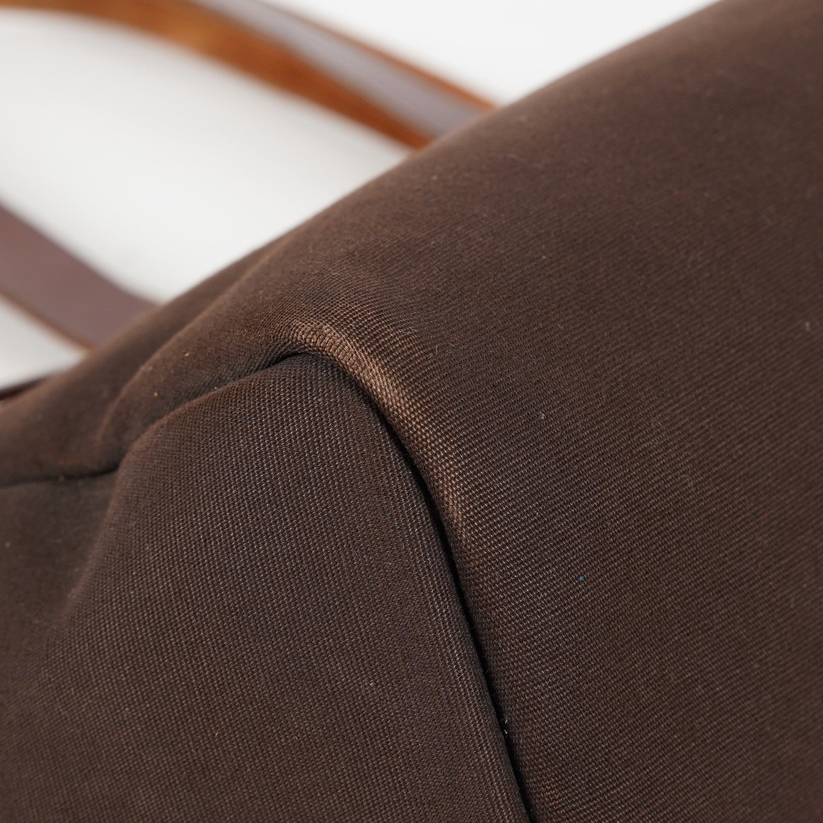 HERMES Herbag Cabas PM Brown Canvas & Leather Tote Bag Used Vintage 07A185720031