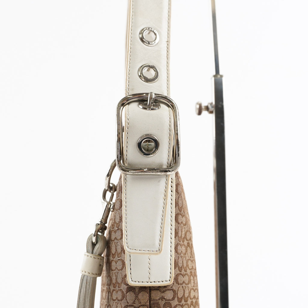 Coach Purse Logo Signature Handbags WhiteLEATHER DUFFLE HOBO  XY172