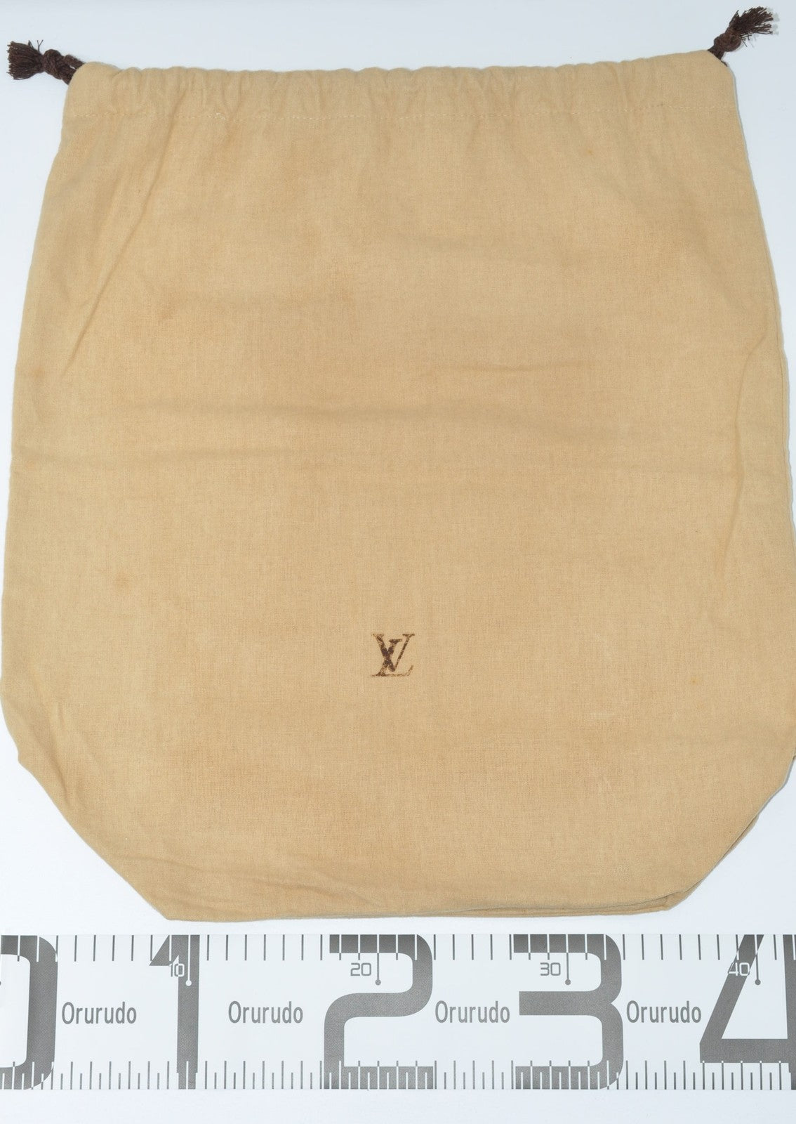 Louis Vuitton Dust Bag Storage Pouch Drawstring Beige LV Logo Authentic 40x46