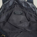 Chanel Travel Line Tote Bag Black Nylon Leather Used Handbag 09M321359608