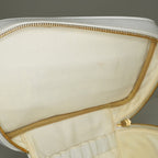 Chanel Caviar Skin White Vanity Case Cosmetic Pouch CC Logo Used 06E105830030