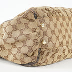 Gucci Abbey D-Ring Beige GG Canvas Leather Used Shoulder Tote Bag 09M314758608