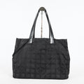 Chanel Travel Line Tote Bag Black Nylon Leather Used Handbag 09M321359608