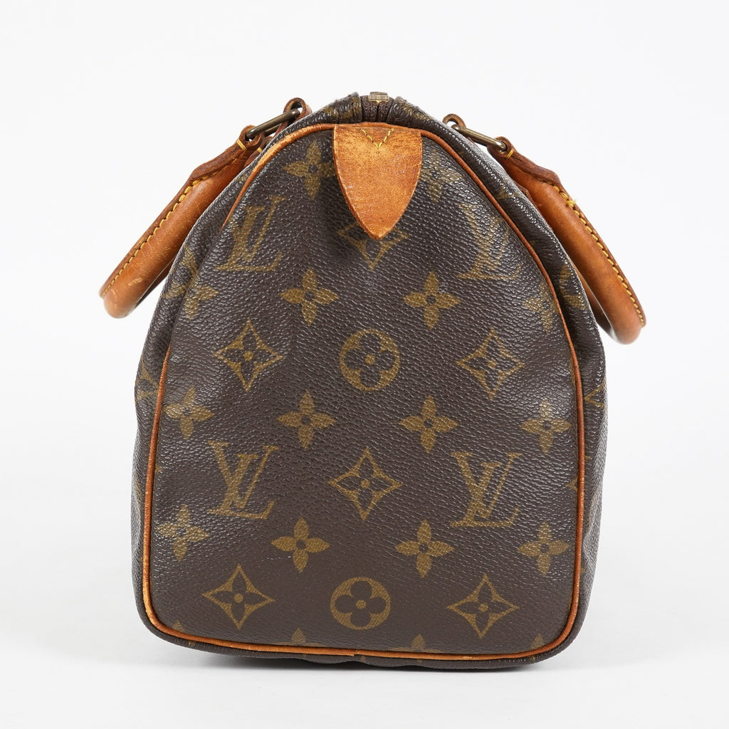 Louis Vuitton Monogram Speedy 25 Brown Coated Canvas M41528 Vintage 07E425830012