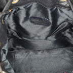 CHANEL Vintage CC Black Leather Drawstring Shoulder Bag 26cm Used 07E118580027
