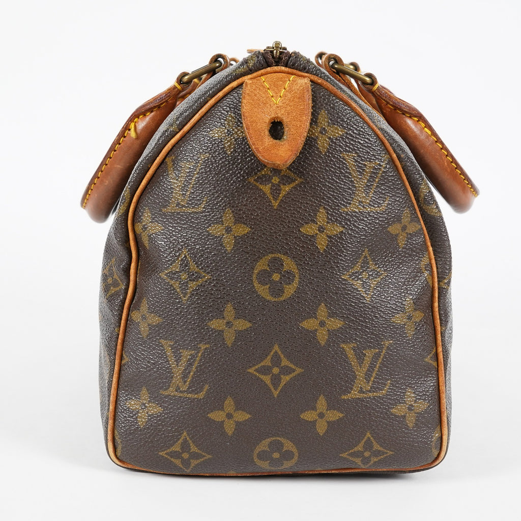 Louis Vuitton Speedy 25 Monogram Canvas Brown Boston Handbag Used 07E295830008