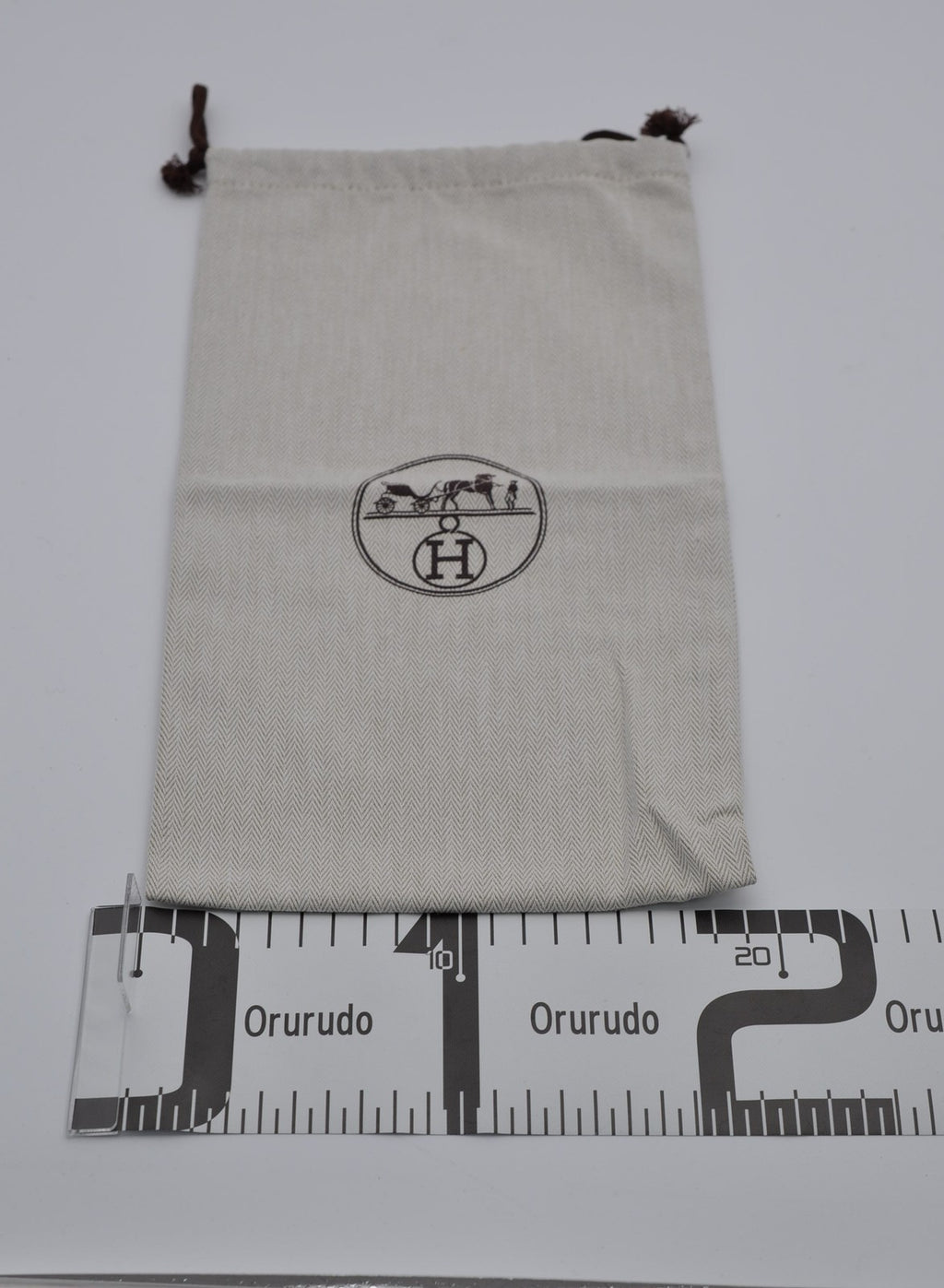 Hermes Dust Bag Storage Pouch Drawstring Beige Logo Authentic 28x38