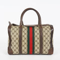 Gucci Vintage GG Supreme Sherry Line Mini Boston Bag Beige Leather 07E052640017