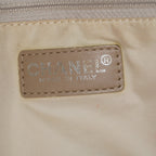 Chanel Travel Line Tote Bag Beige Nylon Leather Used Handbag 09M41793108