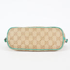 Gucci GG Canvas Boat Pochette Shoulder Bag Beige Green Used Vintage 08E012310002