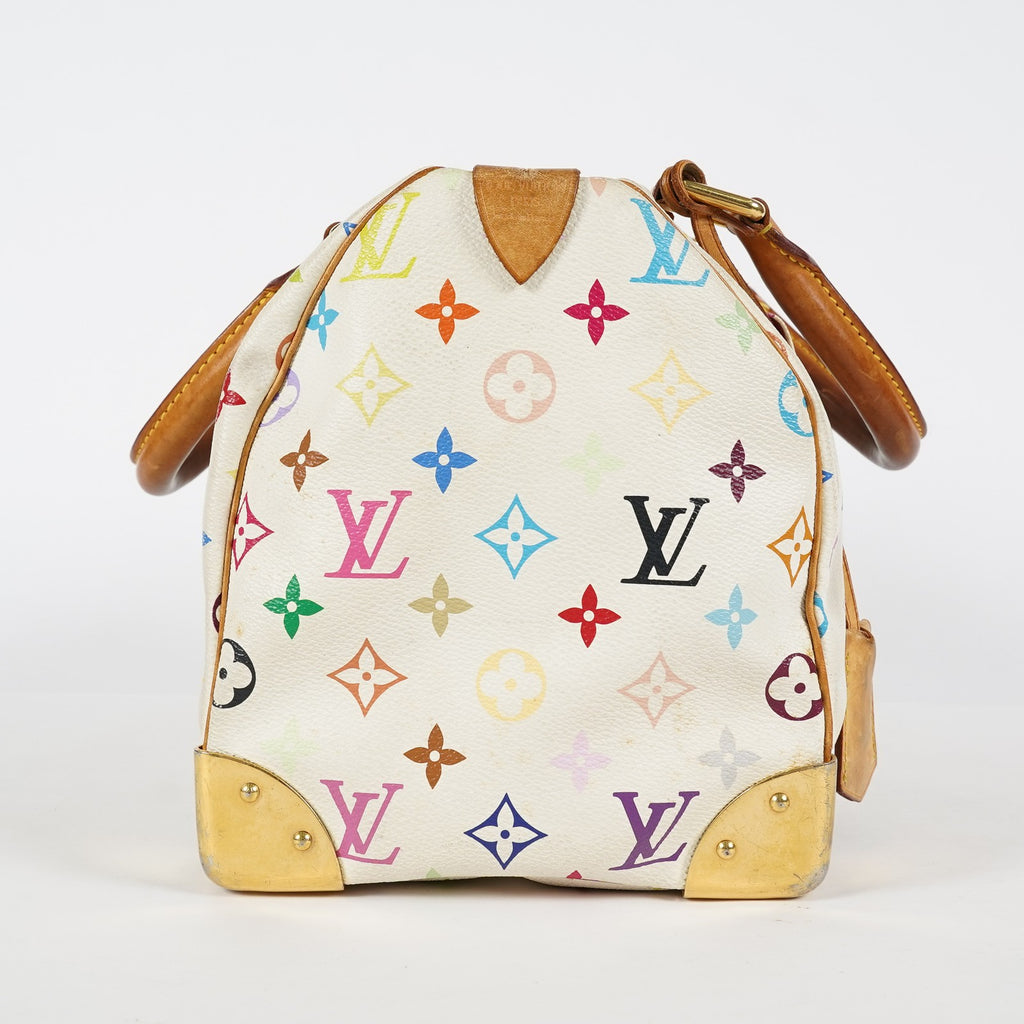 Louis Vuitton Speedy 30 M92642 Monogram Multicolore White Bag Used 08E107150008