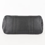 Authentic Hermes Garden Party MM Canvas Leather Tote Bag  black 02E036820003