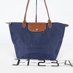Longchamp Le Pliage Long Handle Tote Bag 33cm Navy Nylon Women Used 08E12825007