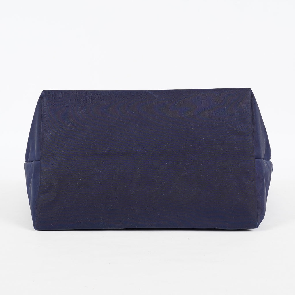 Longchamp Le Pliage Navy Nylon Long Handle Tote Shoulder Bag Used 08A06660003