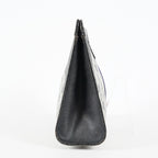 Gucci Clutch Bag Navy GG Canvas Leather Used Pouch Second Bag 09M441019708