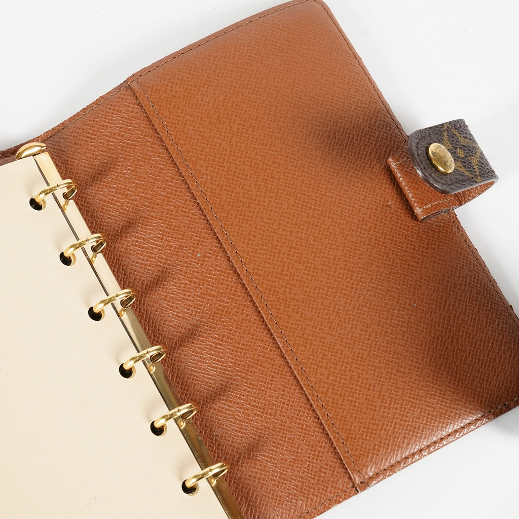Louis Vuitton Monogram Agenda PM Notebook Cover R20005 Brown Used 08E21825007