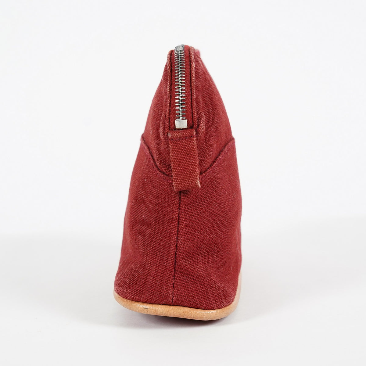 Hermes Bolide Pouch 18 Mini Brick Red Cotton Canvas Vintage Used 07E22715009