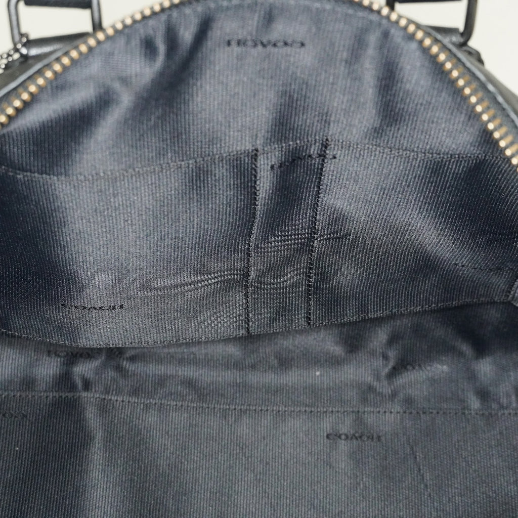COACH 33689 2WAY Black Leather Satchel Handbag Crossbody Bag Used 08M27793117