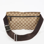 Gucci GG Canvas Waist Bag Belt Bag Beige Brown Leather Used Vintage 08A132516803