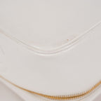 Chanel Caviar Skin White Vanity Case Cosmetic Pouch CC Logo Used 06E105830030