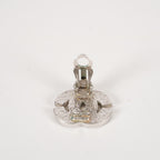 Chanel Coco Mark Rhinestone Bucket Earrings Silver Plated Women's 05E613300016