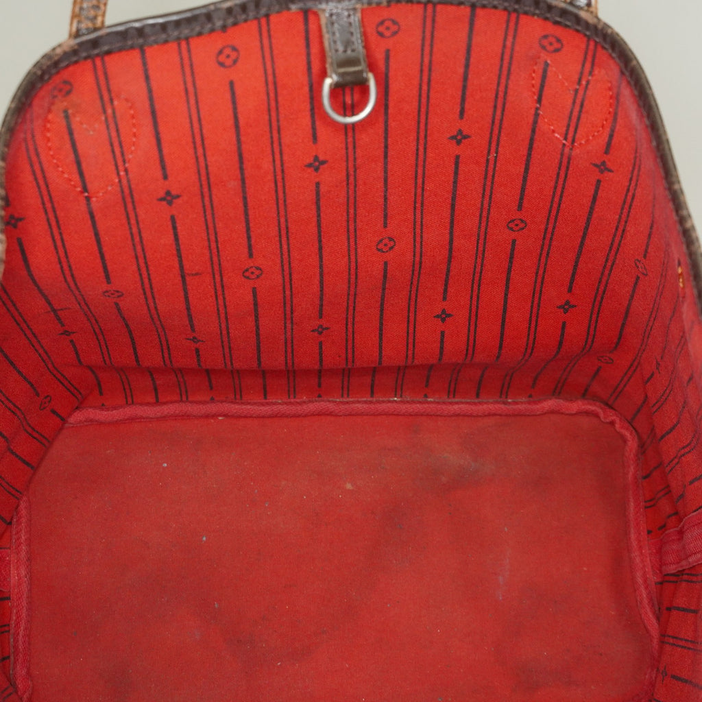 Louis Vuitton N51105 Damier Ebene Neverfull MM Tote Bag Brown Used 07E064730027