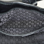 Gucci Jackie Vintage Handbag Shoulder Bag 30cm Black Canvas Leather 07E153190009