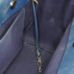Hermes Herbag Cabas MM Navy Canvas Blue Leather Tote Hand Bag Used 08E043960012