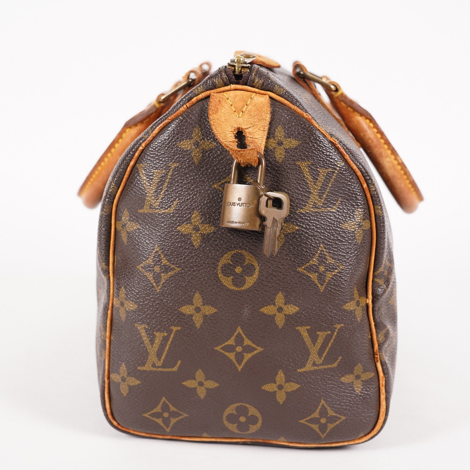Louis Vuitton Speedy 25 M41528 Monogram Canvas Boston Handbag Brown 07A096978405