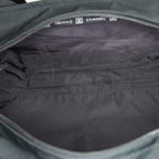 CHANEL Sports Line Boston Bag 40cm Black Canvas Used Vintage Duffle 07E186930027