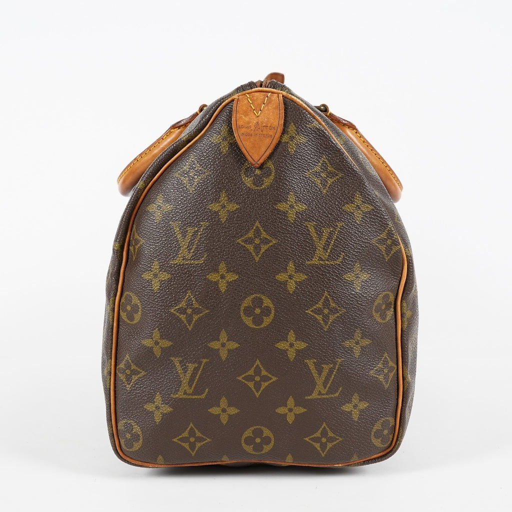 Louis Vuitton Speedy 35 Monogram Brown Canvas Hand Bag Used M41524 07E214620027