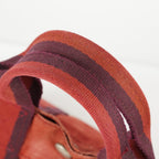 Hermes Fourre-Tout TPM Red Canvas Tote Bag Used Vintage Auth 09E06385011