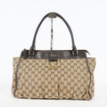 Gucci Abbey D-Ring Beige GG Canvas Leather Used Shoulder Tote Bag 09M314758608