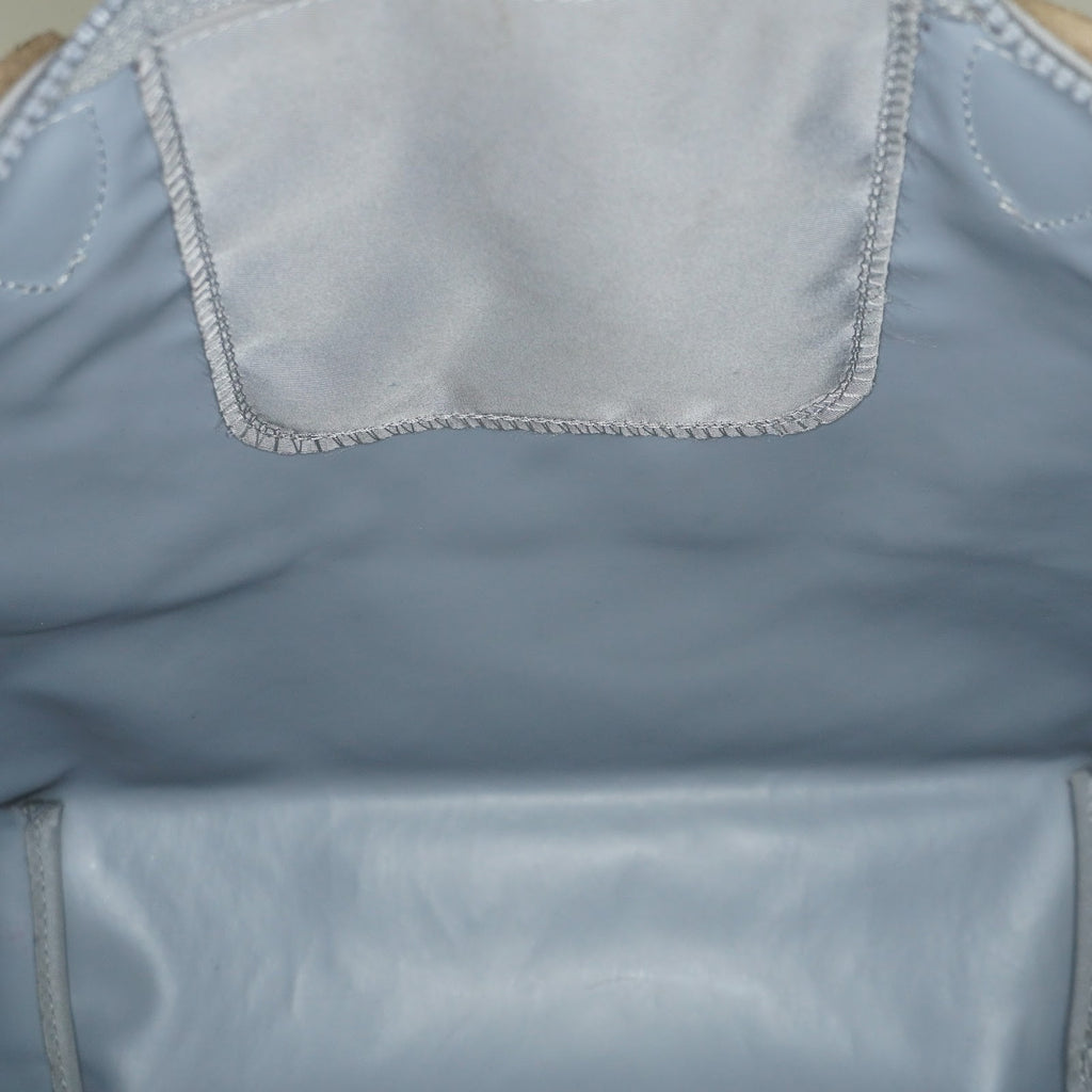 LONGCHAMP Le Pliage Nylon Shoulder Tote Gray Silver Hardware Used 08M40339917