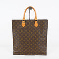 Louis Vuitton M51140 Monogram Sac Plat Tote Bag Brown Canvas Used 08E132310002