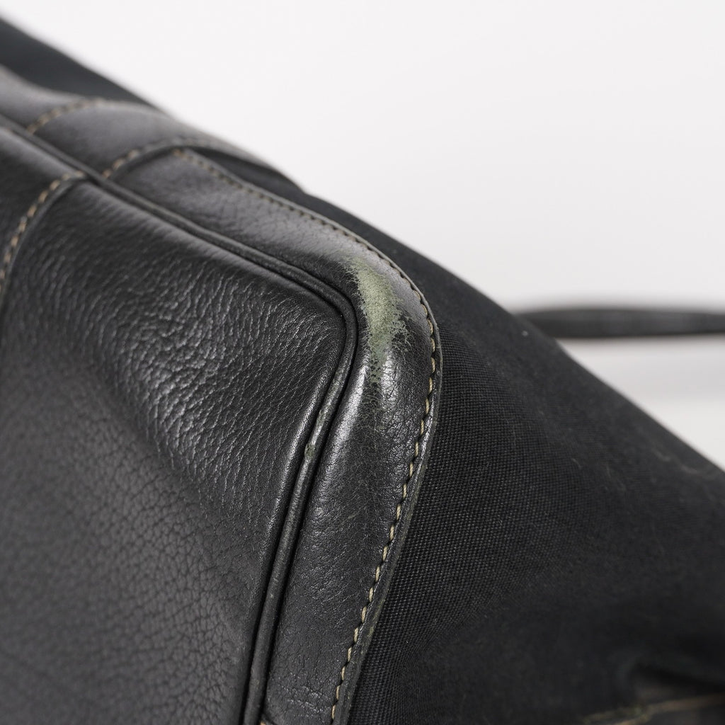 Hermes Garden Party 30 TPM Handbag Tote Leather Canvas Black 05E024290016