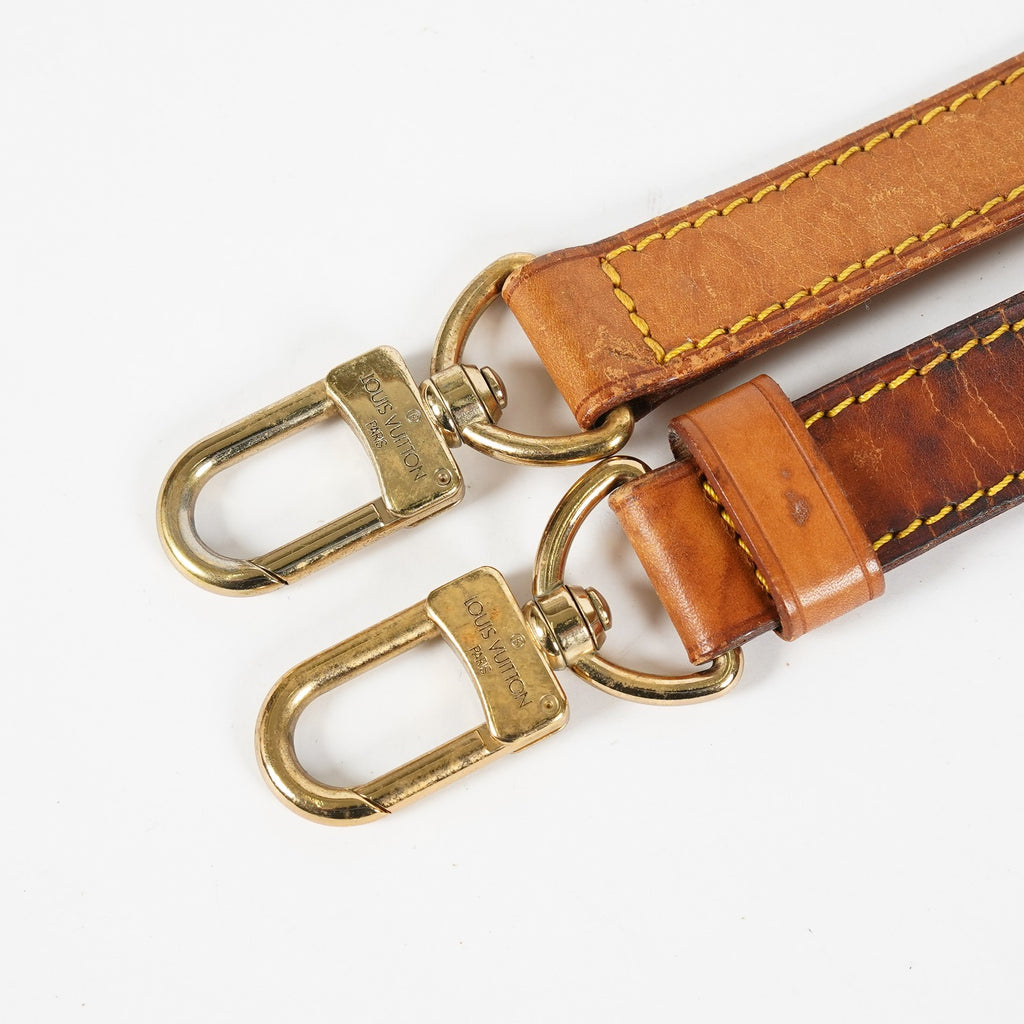 Louis Vuitton Vachetta Leather Adjustable Shoulder Strap Tan Gold Used XY265