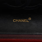 Chanel Matelasse Half Moon Flap Bag 25cm Black Quilted Chain Used 08E0717270006