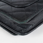 Chanel Caviar Quilted Wallet On Chain WOC Black Crossbody Bag Gold 07E2620790012
