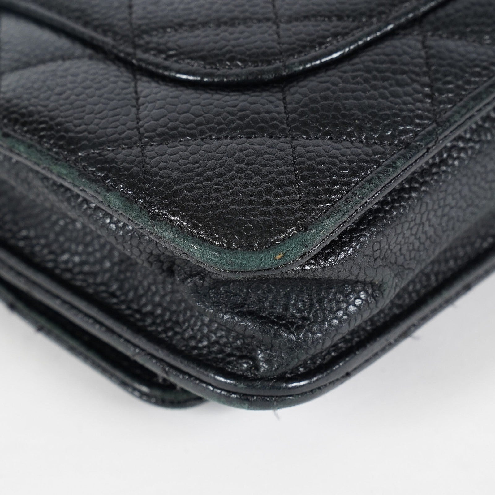 Chanel Caviar Quilted Wallet On Chain WOC Black Crossbody Bag Gold 07E2620790012