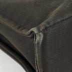 Hermes Fourre-Tout MM Black Canvas Leather Tote Bag Used Auth 09E02825011