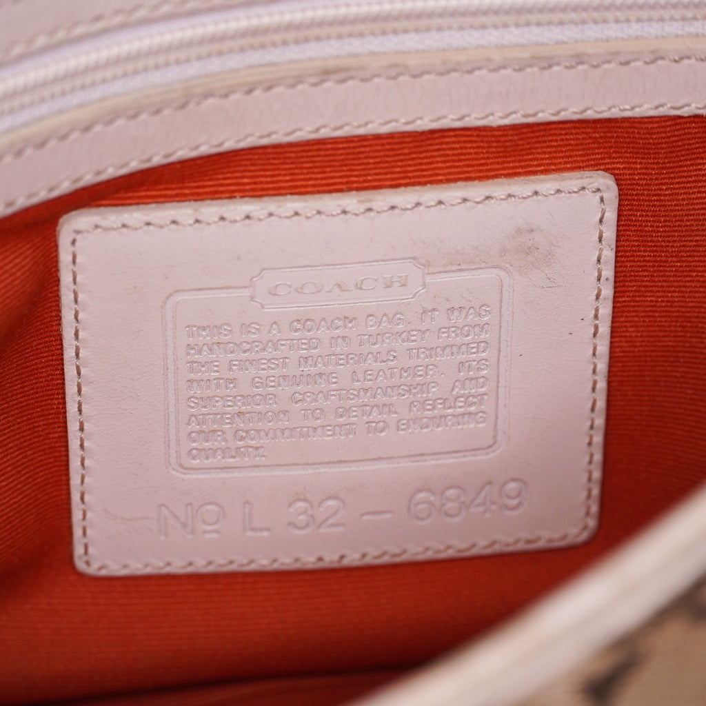 Authentic Coach Signature Mini Field Shoulder Bag Crossbody Canvas x Leather 77