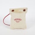 Hermes Aline Mini Beige Canvas Red Leather Shoulder Bag Used 08E082090008