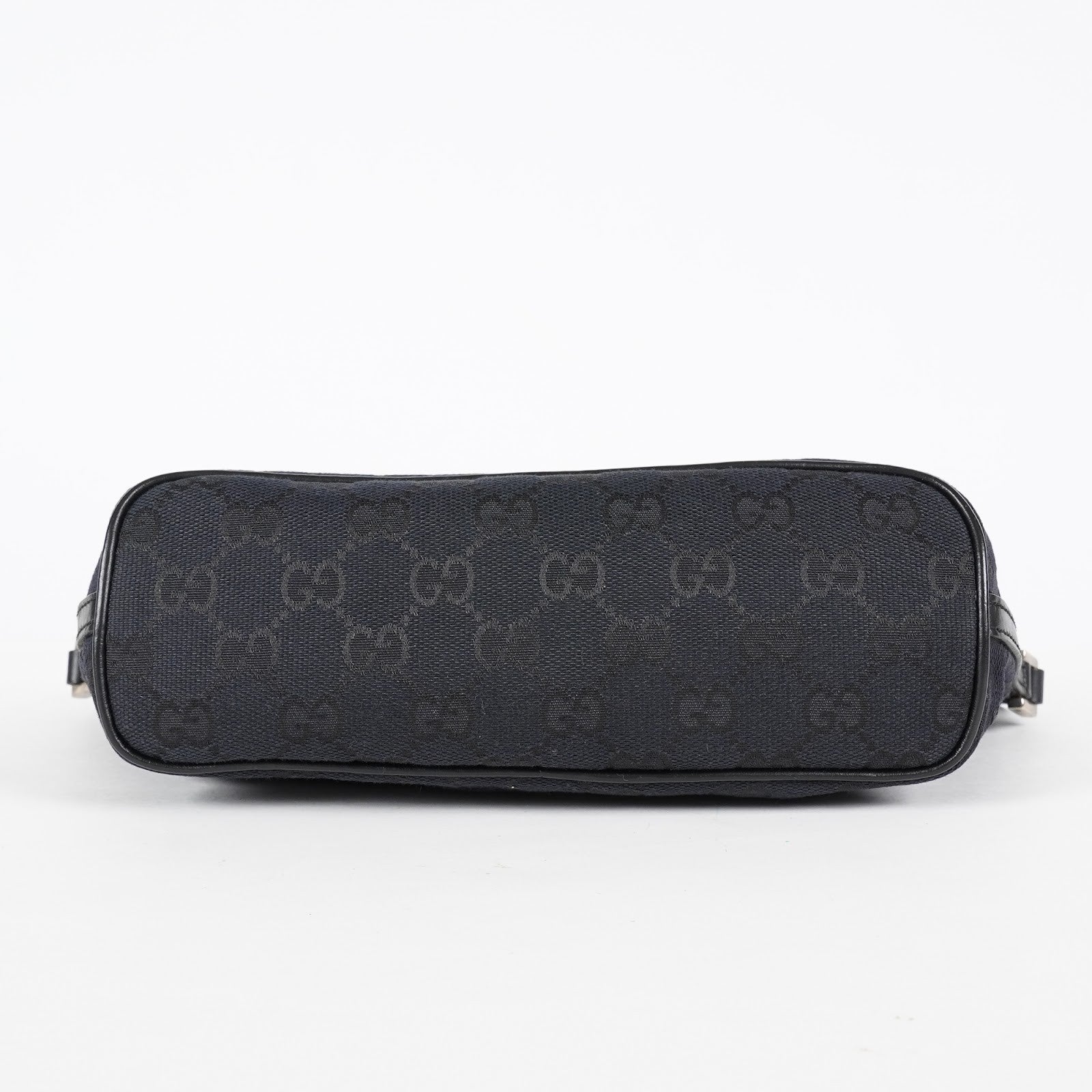 GUCCI GG Canvas Boat Pochette Shoulder Bag 22cm Black Vintage Used 08E172090010