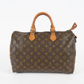Louis Vuitton Speedy 35 Monogram Brown Canvas Hand Bag Used M41524 07E214620027