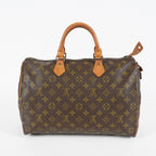 Louis Vuitton Speedy 35 Monogram Brown Canvas Hand Bag Used M41524 07E214620027
